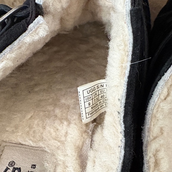 UGG Black Suede Slip On Clogs 9 - Picture 5 of 6